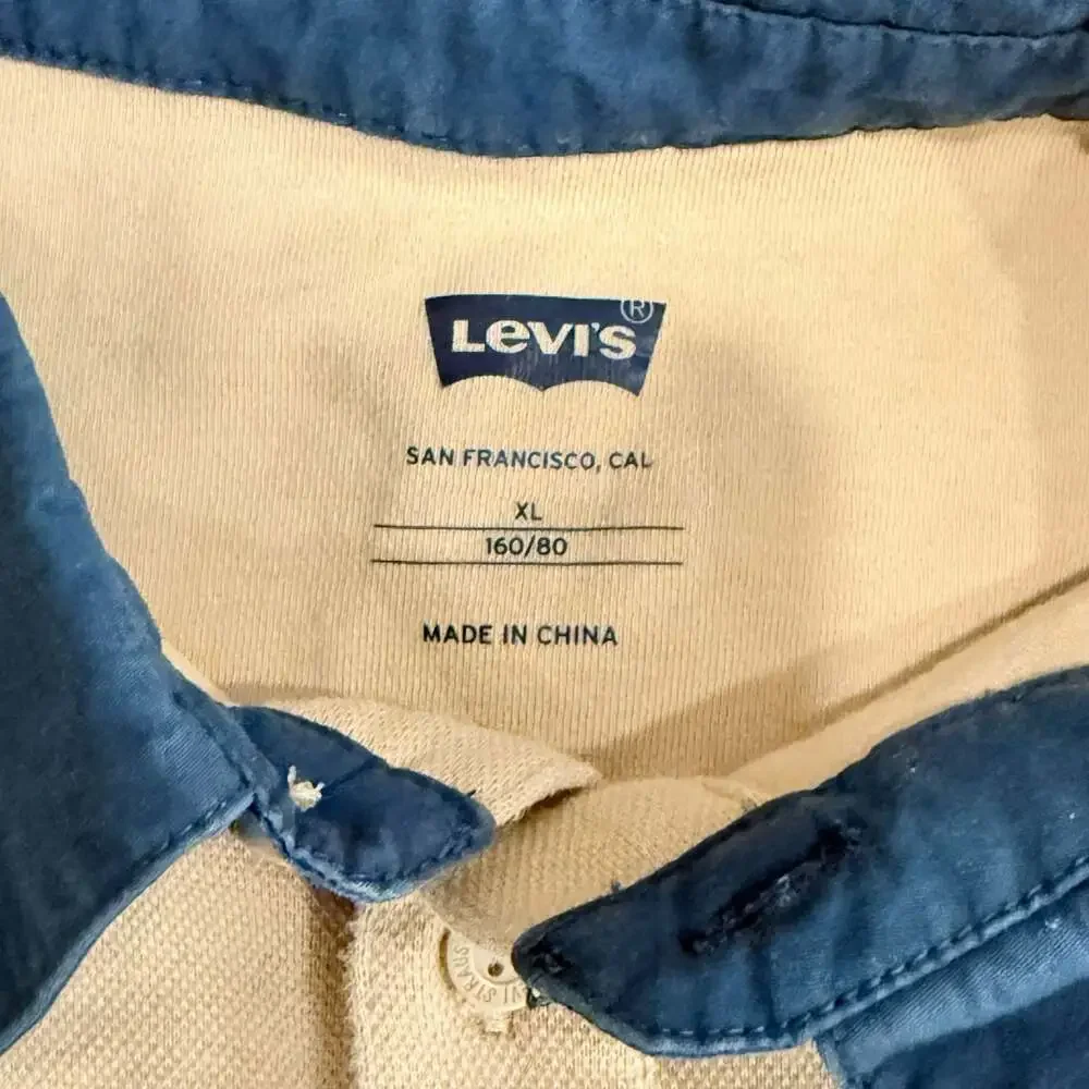 Men’s Vintage Levi's Colorblock Long Sleeve Rugby Shirt Sz XL